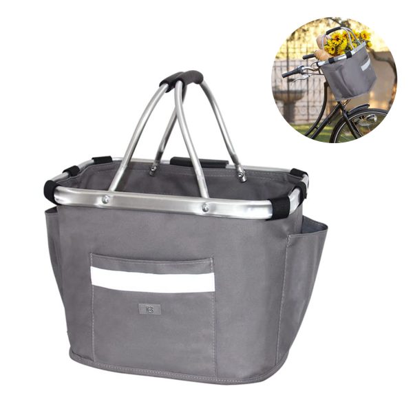 Foldable Detachable Oxford Bicycle Basket w/ Aluminum Handle