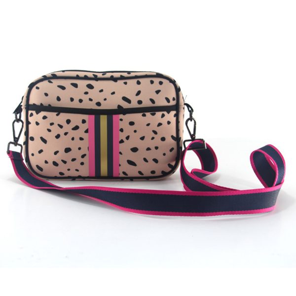 Waterproof Striped Neoprene Crossbody Bag for Travel