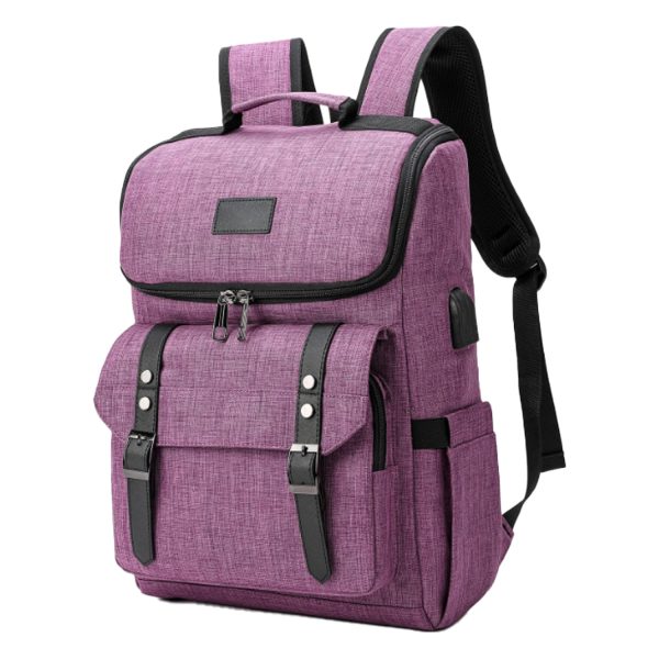 Vintage Oxford Computer Backpack w/ USB Port for Business