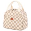 10L Plaid Corduroy Lunch Cooler Bag for Travel Picnic