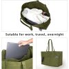 Large Capacity Canvas Tote Bag w/ Pocket for Work Travel