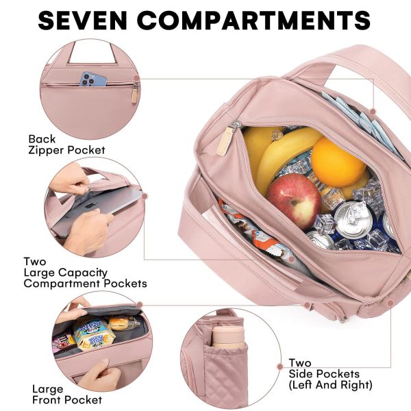 Multi-Pocket Oxford Insulated Cooler Lunch Bag w/ Handle