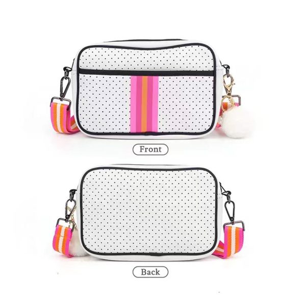 Waterproof Striped Neoprene Crossbody Bag for Travel