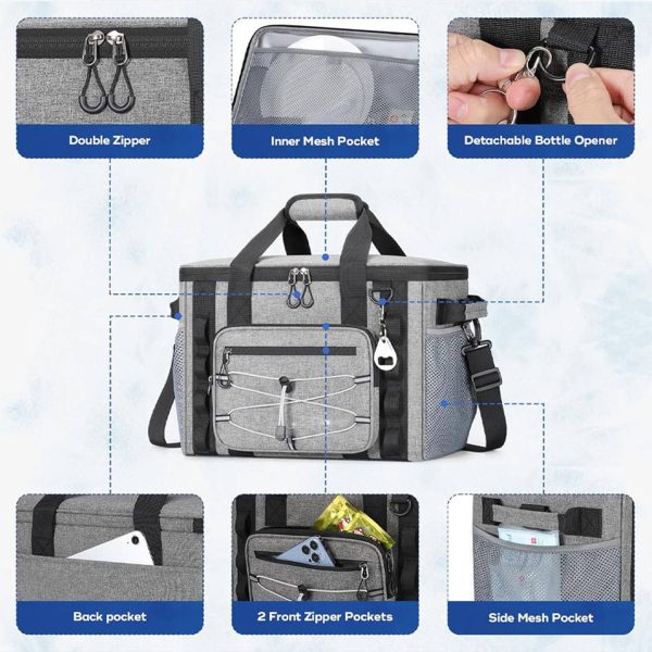 22L Waterproof Oxford Insulated Cooler Lunch Bag w/ Handle
