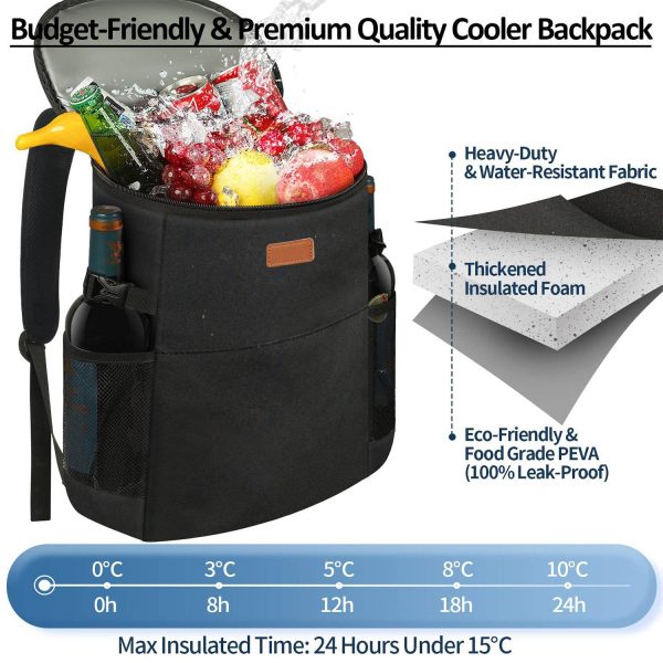 17L Large Insulated Cooler Backpack for Outdoor Camping