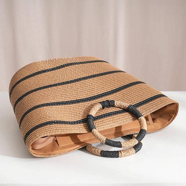 15L Large Straw Woven Tote Bag Beach & Commuter Handbag