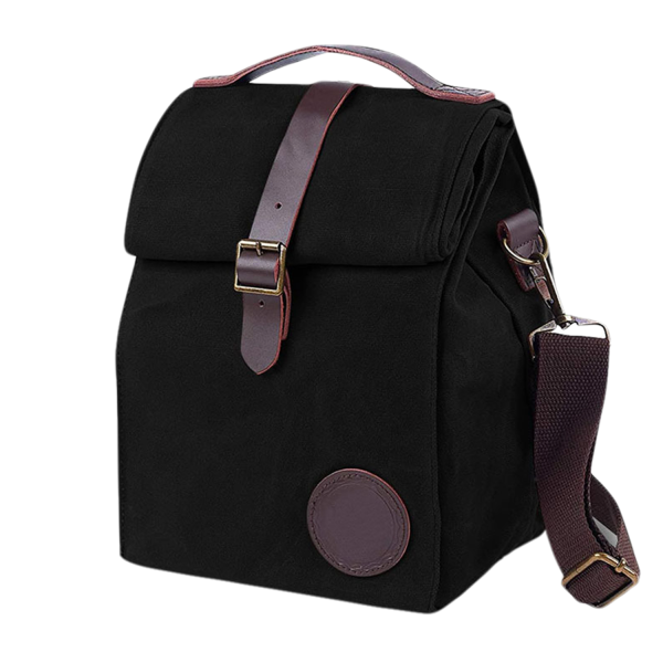 10L Canvas Insulated Cooler Picnic Bag w/ Shoulder Strap