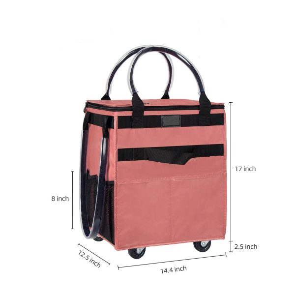 Reusable Wheeled Grocery Shopping Bag w/ Handle