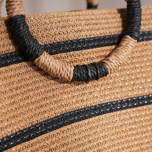 15L Large Straw Woven Tote Bag Beach & Commuter Handbag