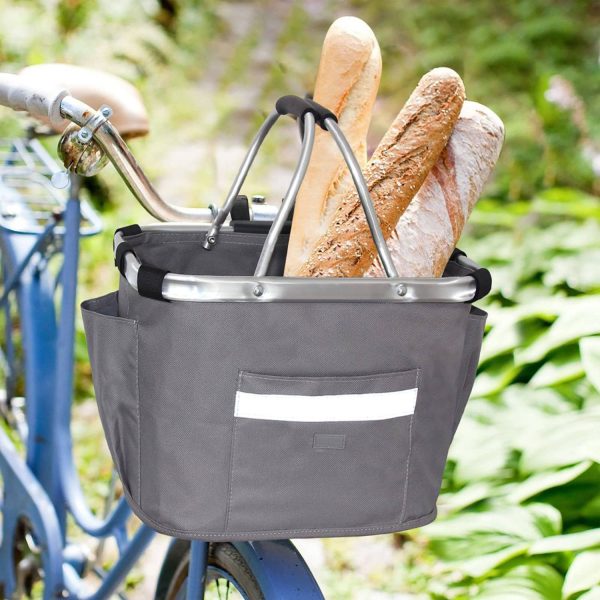 Foldable Detachable Oxford Bicycle Basket w/ Aluminum Handle