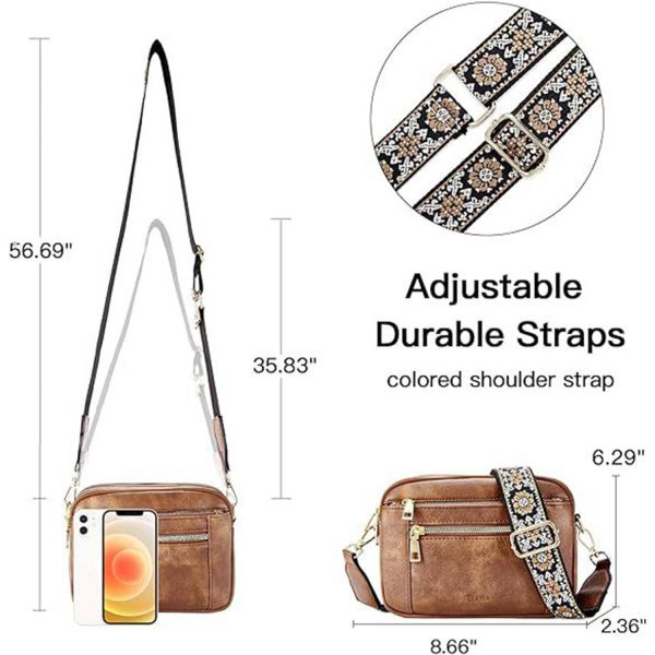 PU Leather Waterproof Crossbody Bags w/ Adjustable Strap