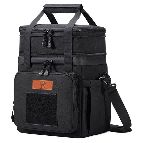 16L Double Deck Nylon Cooler Bag w/Adjustable Strap