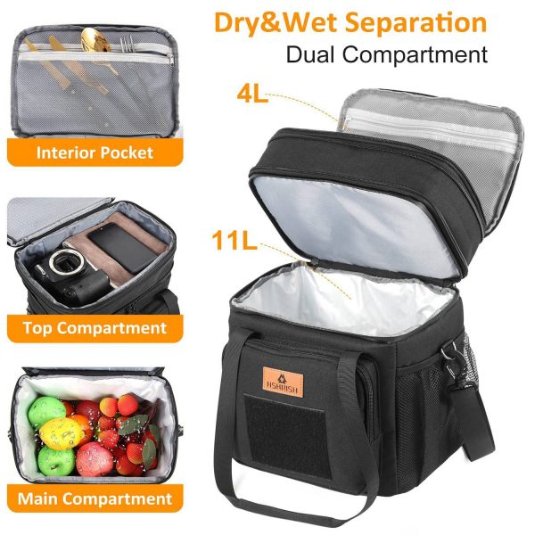 15L Oxford Portable Lunch Cooler Bag for Office Picnic