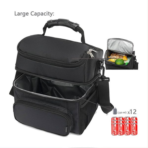 15L Oxford Double Deck Insulated Cooler Bag w/ Handle