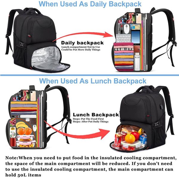 50L Waterproof Oxford Outdoor Cooler Backpack w/ USB Port