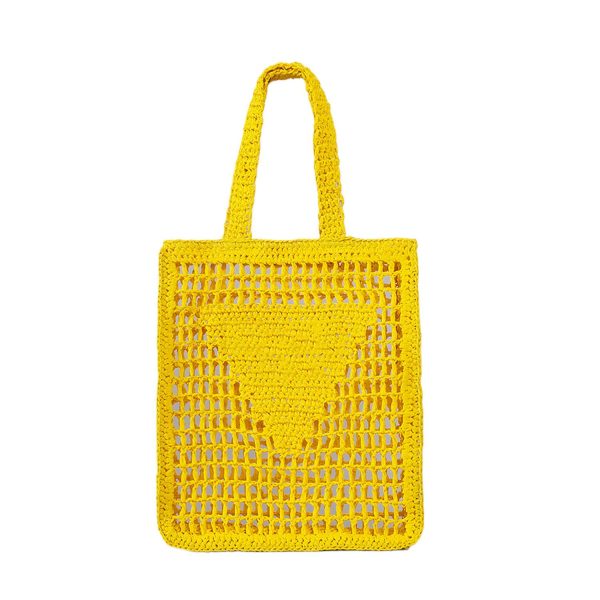 Spacious Crochet Beach Tote Bag – Straw & Mesh