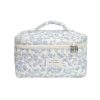 Portable Quilted Floral Makeup Bag – Durable Polyester