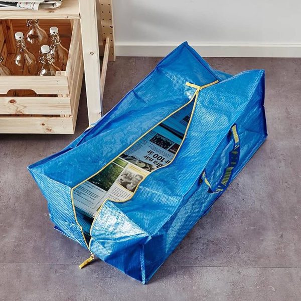 76L Durable PP Woven Zippered Storage Bag for Household