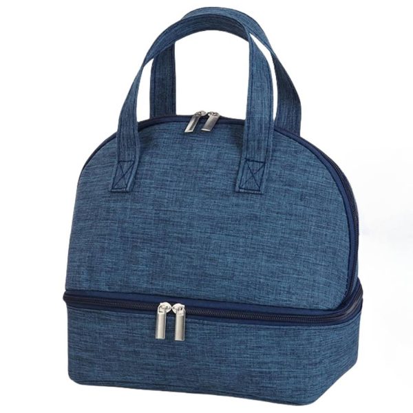 Double Layer Oxford Cooler Lunch Tote Bag for Picnic Travel