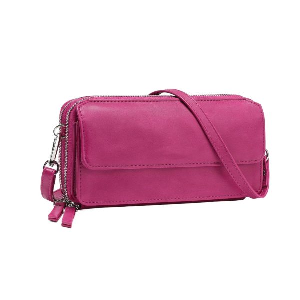 Women Portable RFID PU Leather Crossbody Wallet