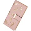 Trendy Korean Leaf Pattern Zipper Clasp Handbag Wallet