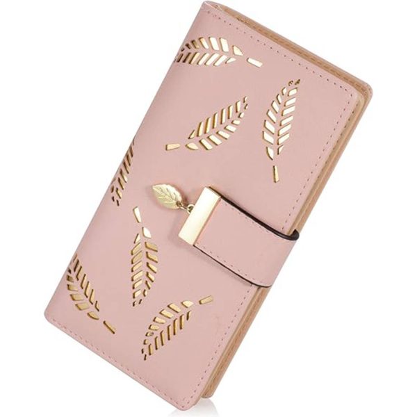 Trendy Korean Leaf Pattern Zipper Clasp Handbag Wallet