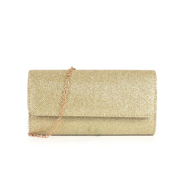 Women's Glitter Clutch Purse with Chain for Wedding & Party