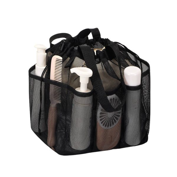 Portable Mesh Toiletry Bag with Drawstring & Multi Pocket