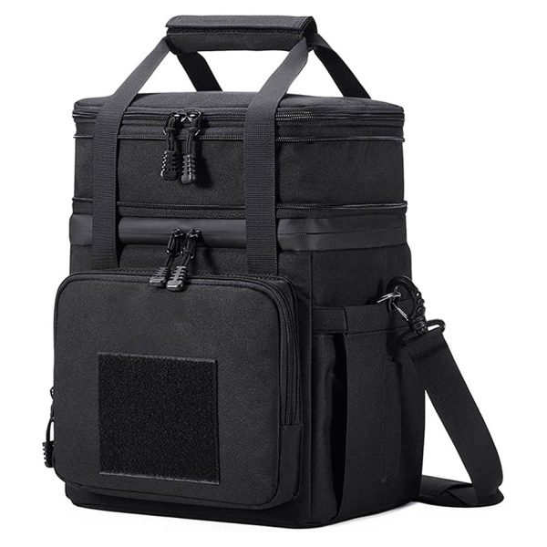 16L Double Deck Nylon Cooler Bag w/Adjustable Strap