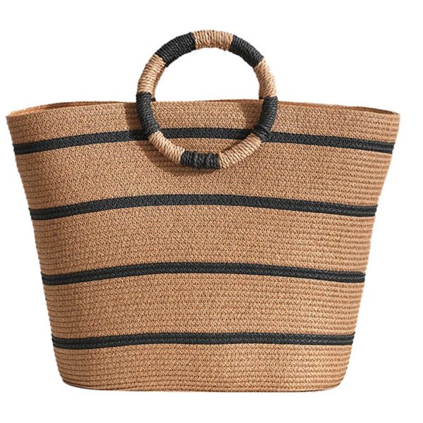 15L Large Straw Woven Tote Bag Beach & Commuter Handbag