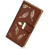 Trendy Korean Leaf Pattern Zipper Clasp Handbag Wallet