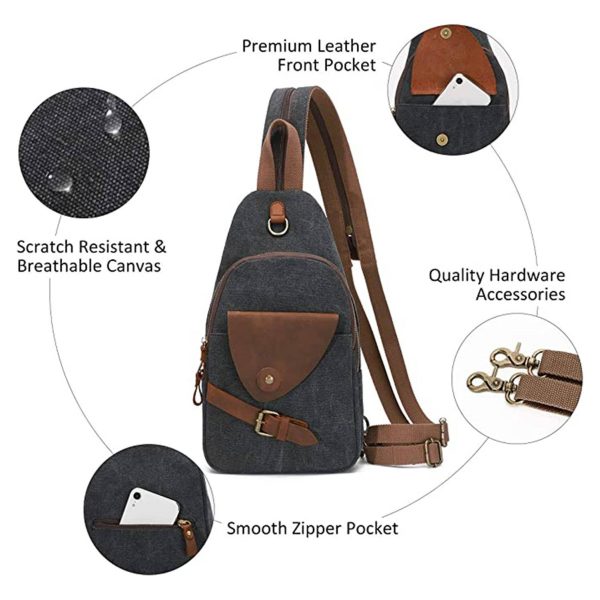 Canvas Sling Crossbod Shoulder Bag