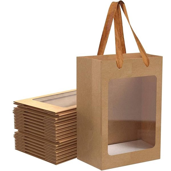 Eco Friendly Paper Bags w/ Clear Window for Flowers Gifts