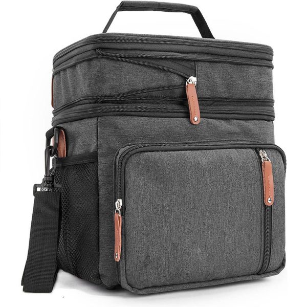 13L Oxford Insulated Lunch Cooler Bag for Picnic w/ Pockets