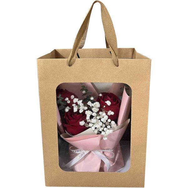 Eco Friendly Paper Bags w/ Clear Window for Flowers Gifts