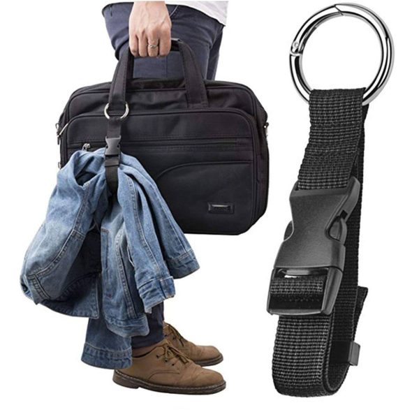 Adjustable Hands-Free Nylon Luggage Strap with Buckle Clip