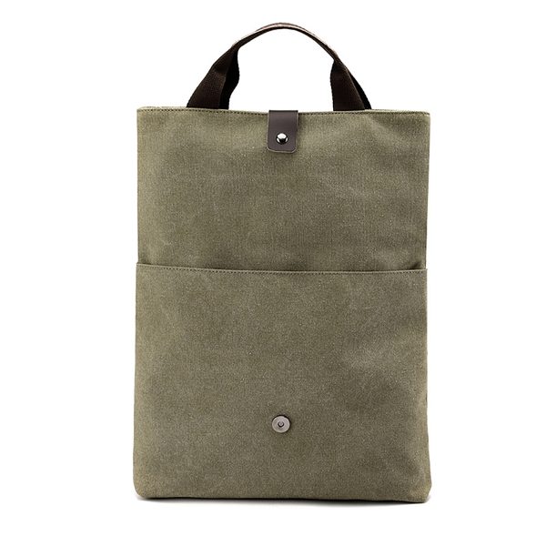 12" Foldable Canvas Shoulder Handbag for Daily Use
