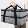 25L Double Decker Oxford Insulated Lunch Cooler Bag w/Handle
