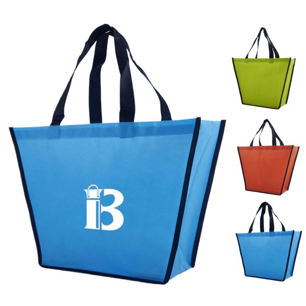 Custom Trapezoid Reusable Non-Woven Tote Bag w/ Handle