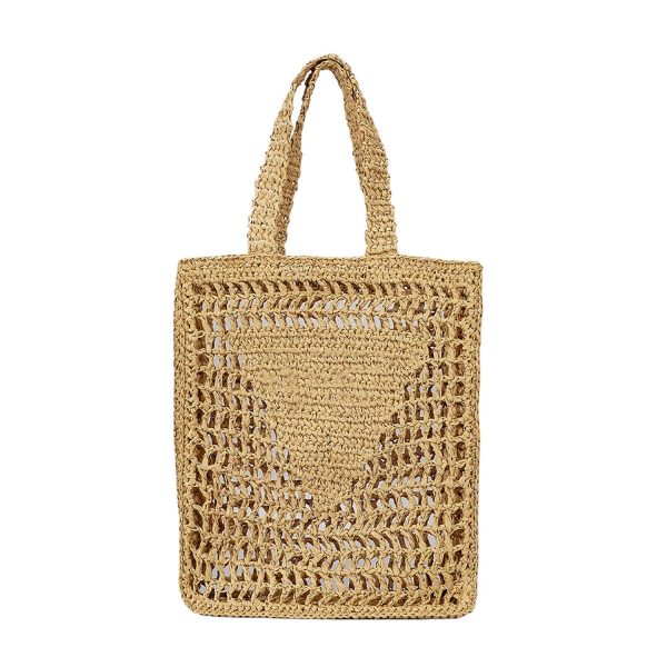 Spacious Crochet Beach Tote Bag – Straw & Mesh