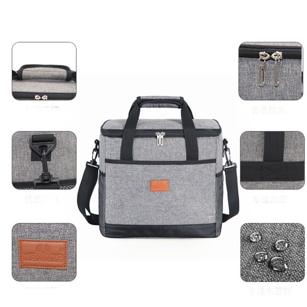 20L Waterproof Oxford Insulated Cooler Bag w/ Handle