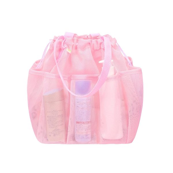 Portable Mesh Toiletry Bag with Drawstring & Multi Pocket