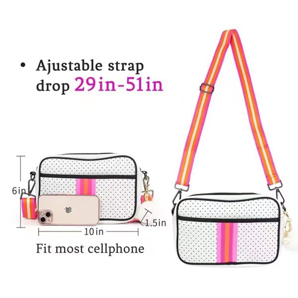 Waterproof Striped Neoprene Crossbody Bag for Travel