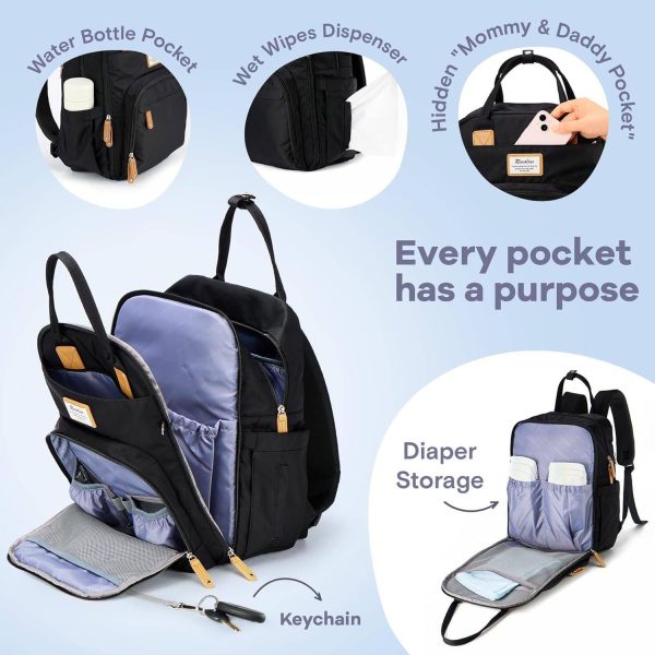 Waterproof Durable Travel Diaper Backpack w/ Multi-Pocket