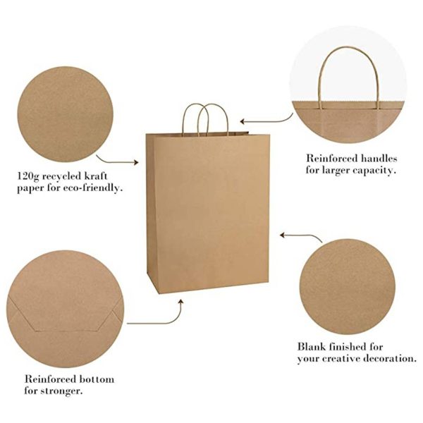 Kraft Paper Brown Shopping Bag with Handle