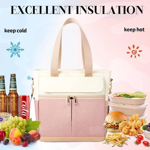 16.2L Women's Oxford Lunch Cooler Tote Bag w/Shoulder Strap