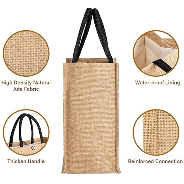 Spacious Linen Cotton Beach Tote Bag w/ Wallet