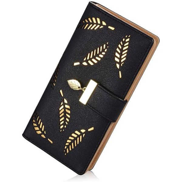 Trendy Korean Leaf Pattern Zipper Clasp Handbag Wallet