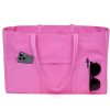 Large Capacity Canvas Tote Bag w/ Pocket for Work Travel