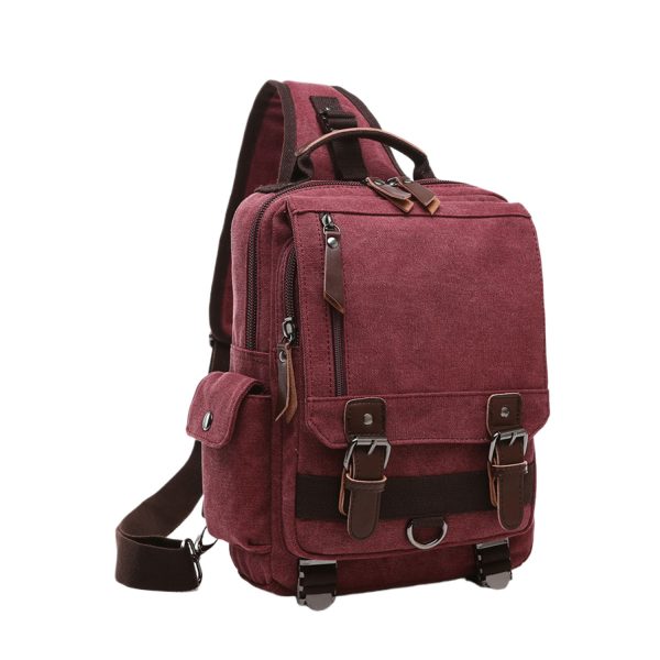 Large Capacity Canvas Crossbody Backpack for Business Travel
